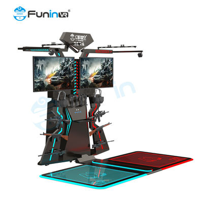 Erleben Sie den Nervenkitzel des 9D Walker Shooting Simulators mit Surround-Sound-Audio und VR-Headset-Anzeige