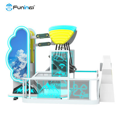 Blauer Virtual-Reality-Spiele-Simulator für Kinder, konzipiert mit wartungsarmen Funktionen, die unterhaltsame, lehrreiche Inhalte und sicheres Spielen kombinieren.