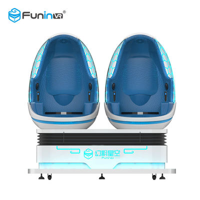 Blaue und weiße VR 9D Sitze der Ei-Stuhl-Zwillings-Seat-Säulengang-Maschinen-2 für Kinder parken