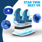 Zwei Sitze winken Spiel-Maschinen-Blau der virtuellen Realität des Stuhl-Kino-9D mit weißer Farbe zu